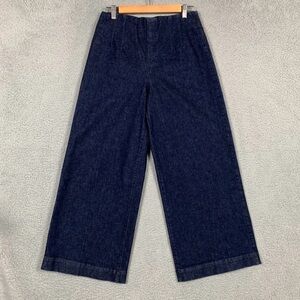 SPANX cropped wide leg women’s indigo Zero Waistband high rise jeans